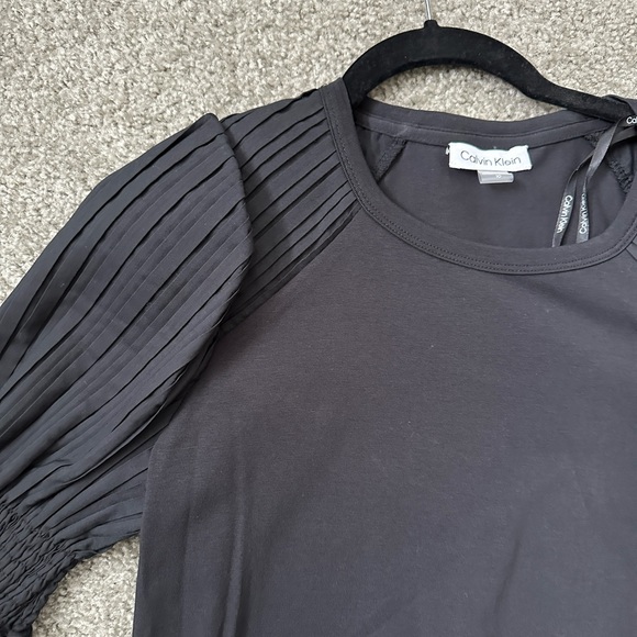 Calvin Klein Mix Media Cotton Knit Body Dress - Picture 4 of 4